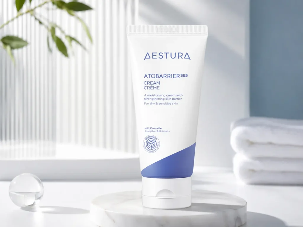 Aestura Atobarrier365 Cream, a Korean moisturizer for dry skin with ceramides for skin barrier repair