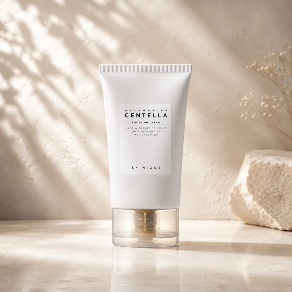 SKIN1004 Madagascar Centella Soothing Cream, a lightweight Korean moisturizer for oily and sensitive skin